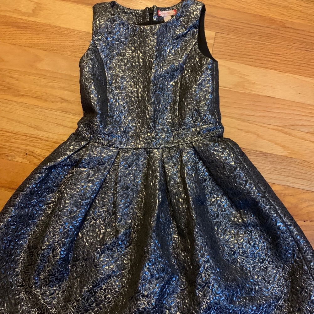 Girls ruby and bloom dress size 7 holiday silver